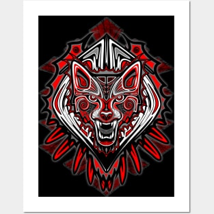 Wolf Tattoo Style Haida Art Posters and Art